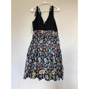 Maeve Bora Bora French Isles Vacation Compass Printed Swing Dress Size 10 Ladies